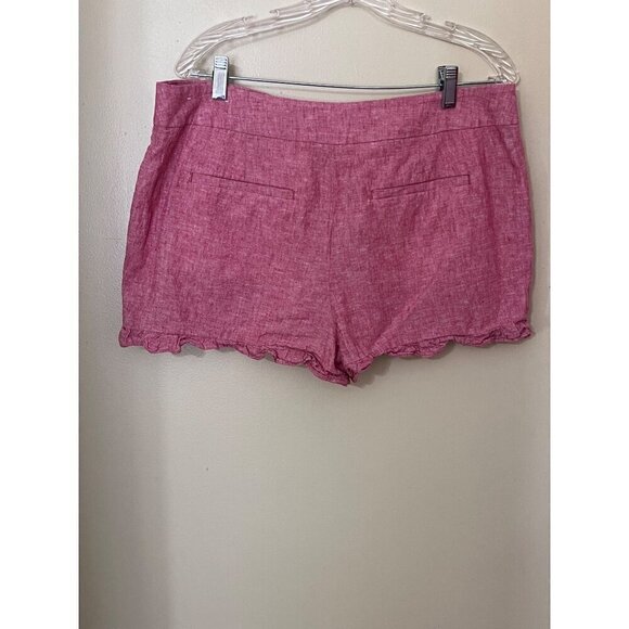 Loft Outlet Womens Ruffle HemLinem Blend Size 12 Pink boho lagenlook Beachy - Picture 2 of 9